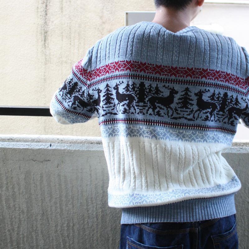 Vintage Nordic Reindeer Sweater