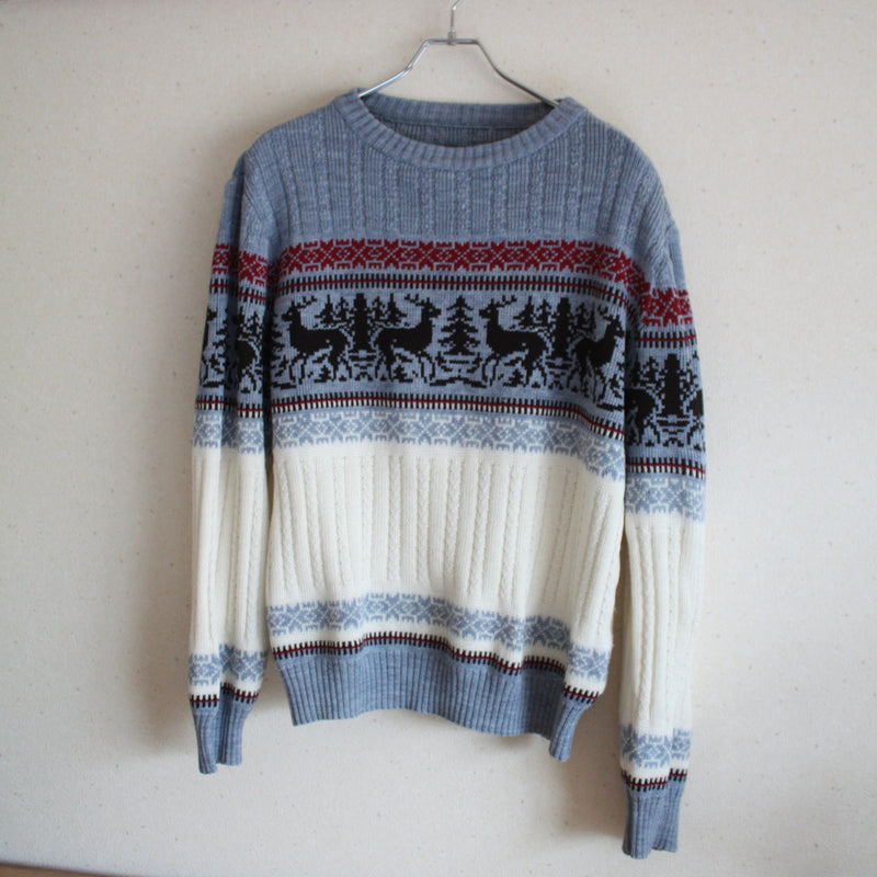 Vintage Nordic Reindeer Sweater